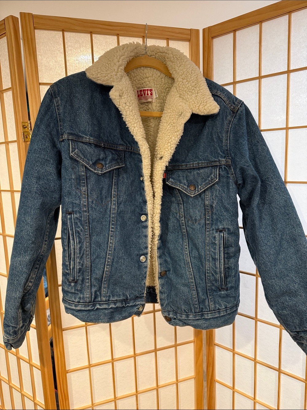 Levi's Original  Dark Blue Denim Sherpa-Lined Jacket Size 36R